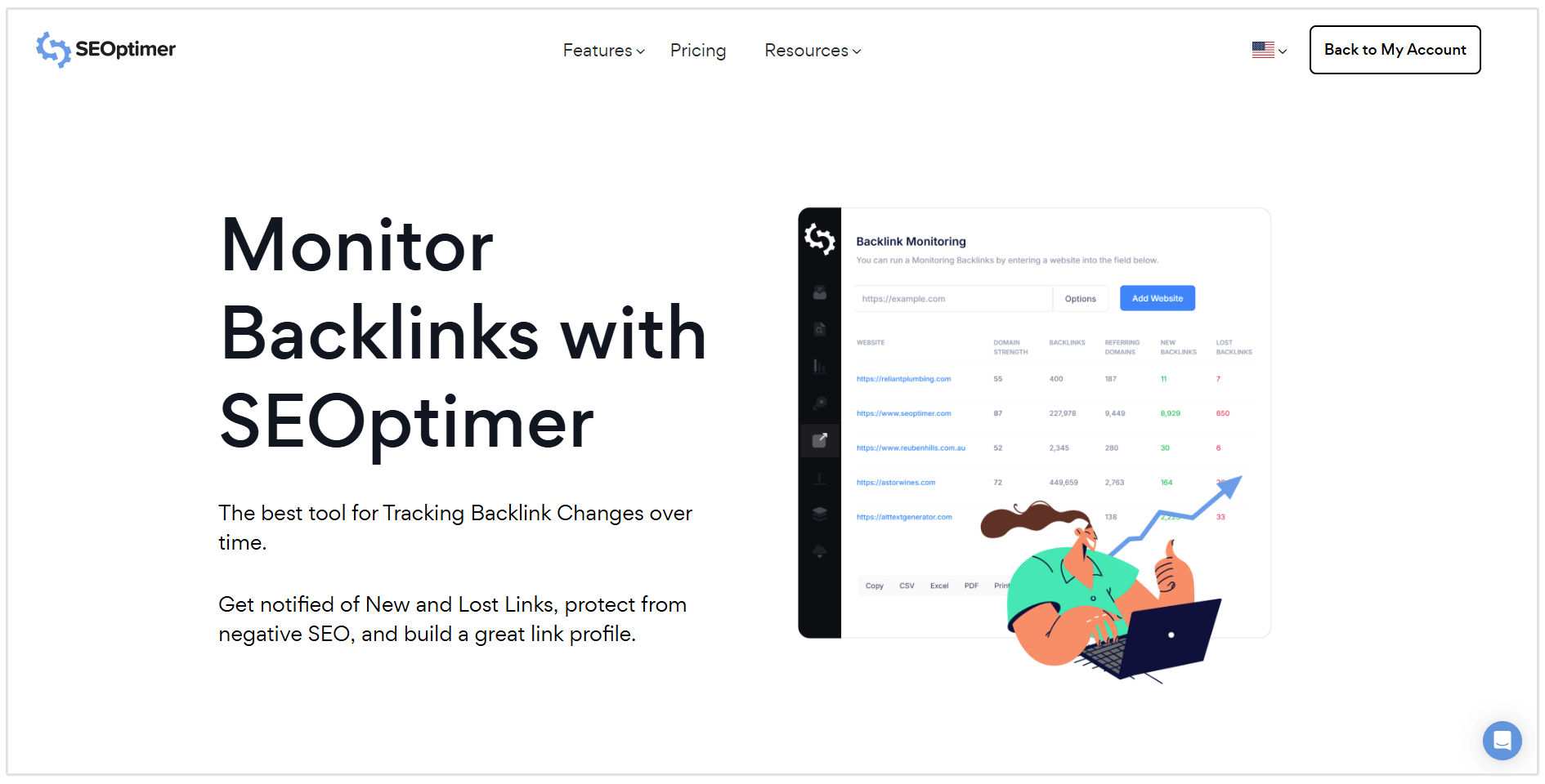 Backlink Monitoring tool